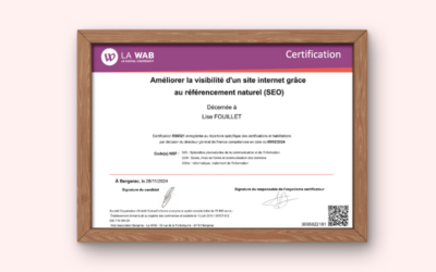 Certification professionnelle en référencement naturel de site internet (SEO)